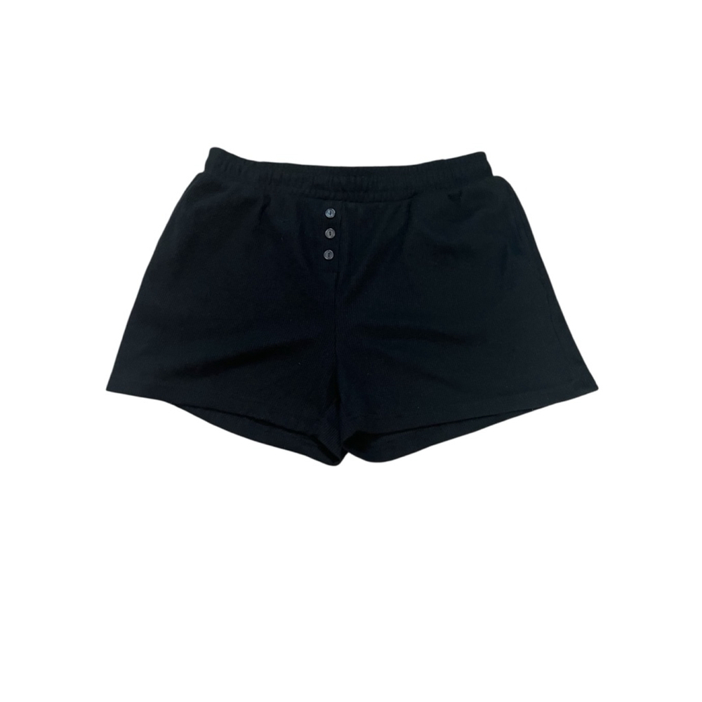 BETTER/TOGETHER Women’s Large Black Waffle Elastic Waist Casual Lounge Short L